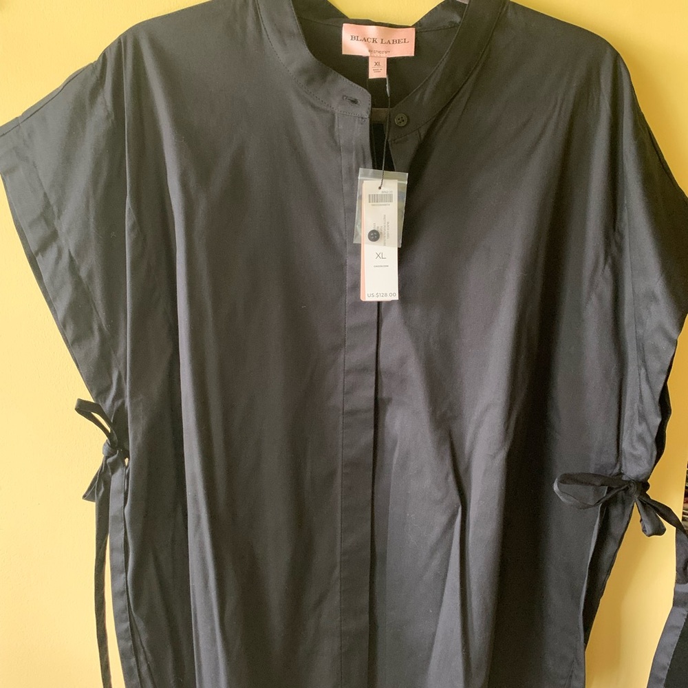 Black poplin blouse